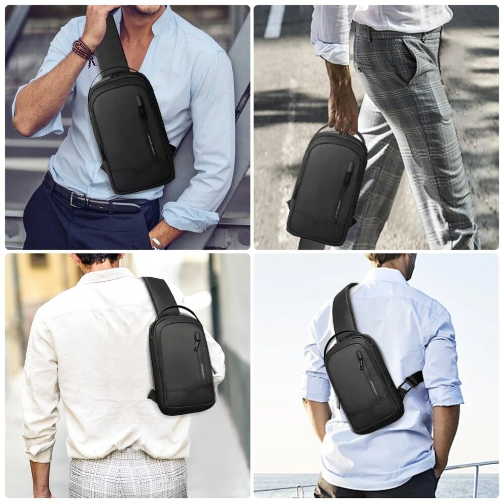 Heroic Knight Anti-Theft Crossbody Sling Bag USB Travel Backpack | Black | NWT - Picture 6 of 6
